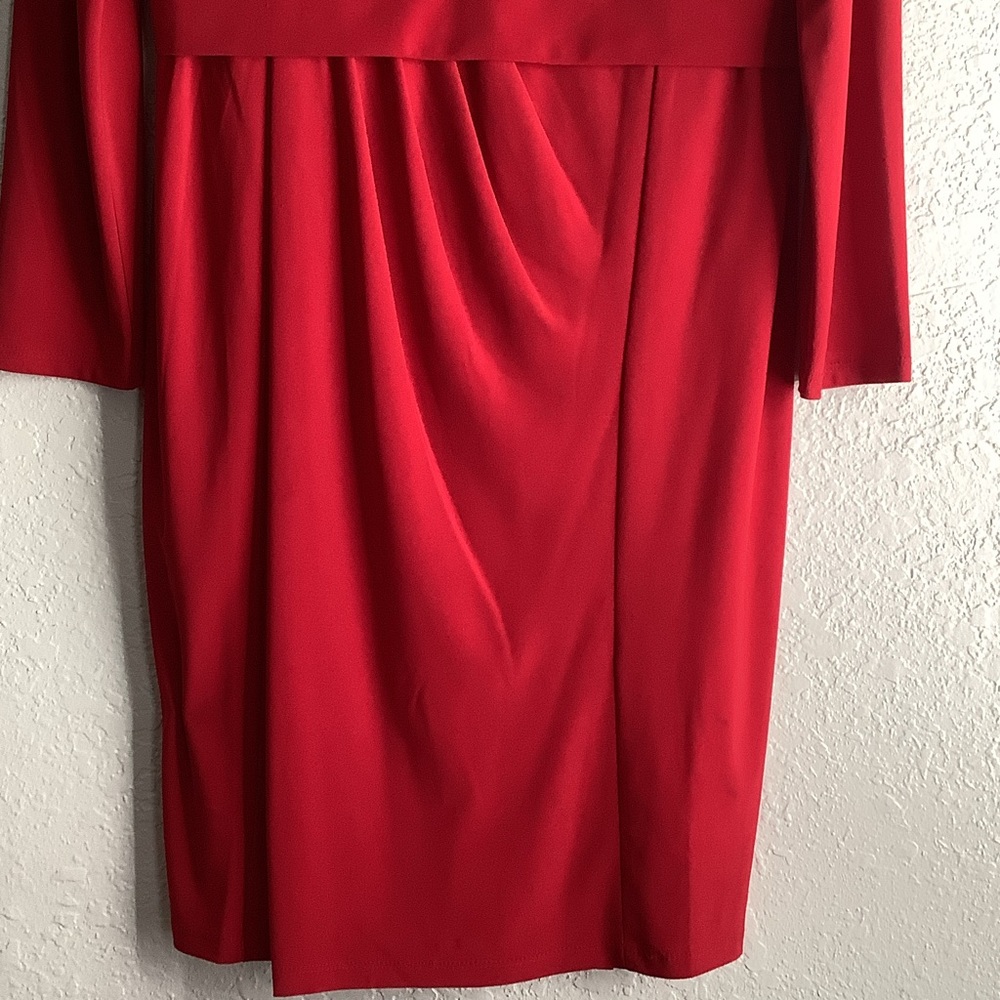 Chaps Elegant Red Long Sleeve Dress - image 3